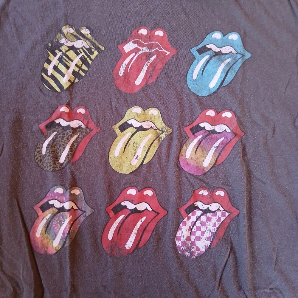 Rolling Stones Gray Graphic T Shirt Size L 100% Cotton Mick Jagger